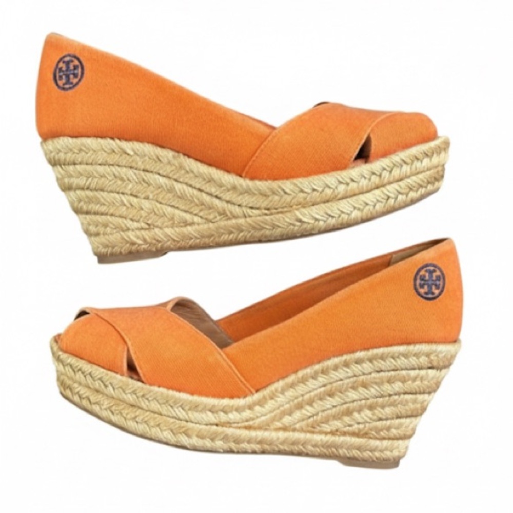 40# Tory Burch Orange Espadrille Shoes - Picture 5 of 7